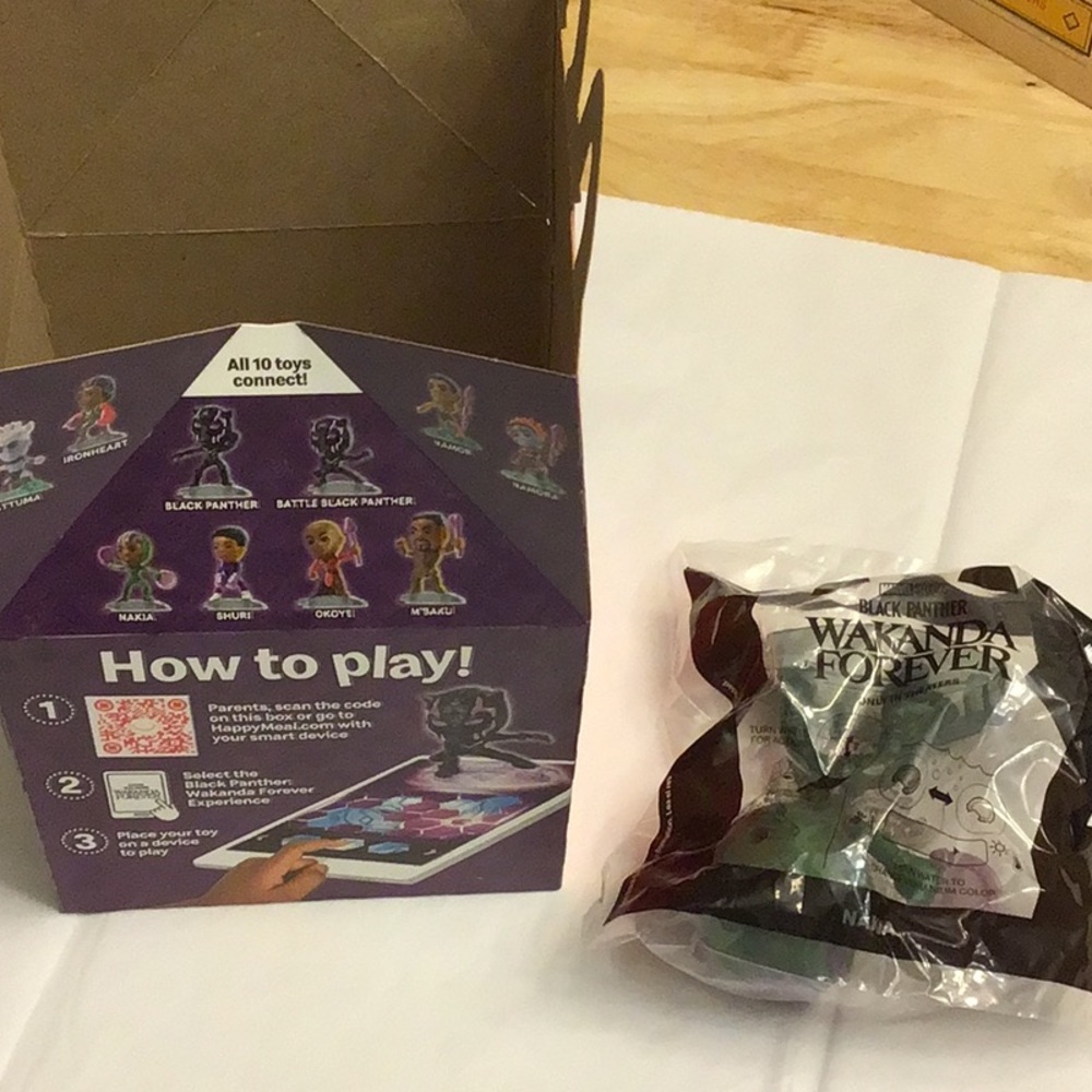☘️2 for $10 Sale☘️Wakanda Forever Black Panther Nakia, McDonald’s Happy Meal toy